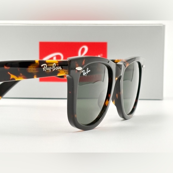 Ray-Ban Wayfarer RB 2140 902 50mm Green Classic G-15 Sunglasses Tortoise 501 - Picture 5 of 14